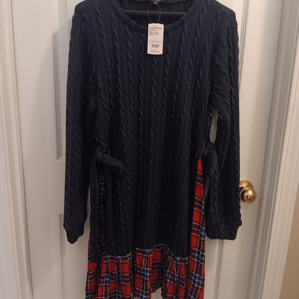 Suzanne Betro Navy and Red Plaid Kids Dress